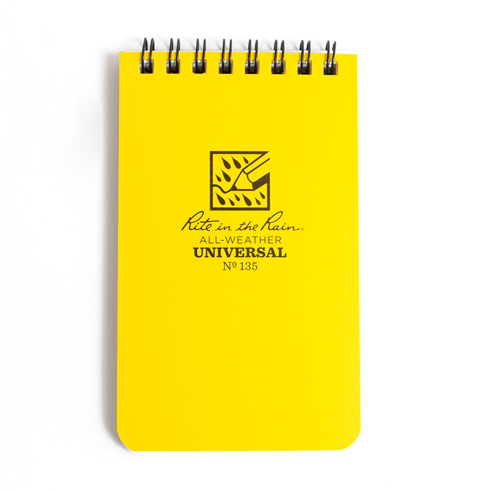 Rite in the Rain, Yellow, Spiral, Art & School, 3"x5", Cover Top, Pocket, 954